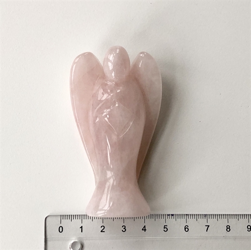 Rosenkvarts Engel 7,5 cm. Lyse